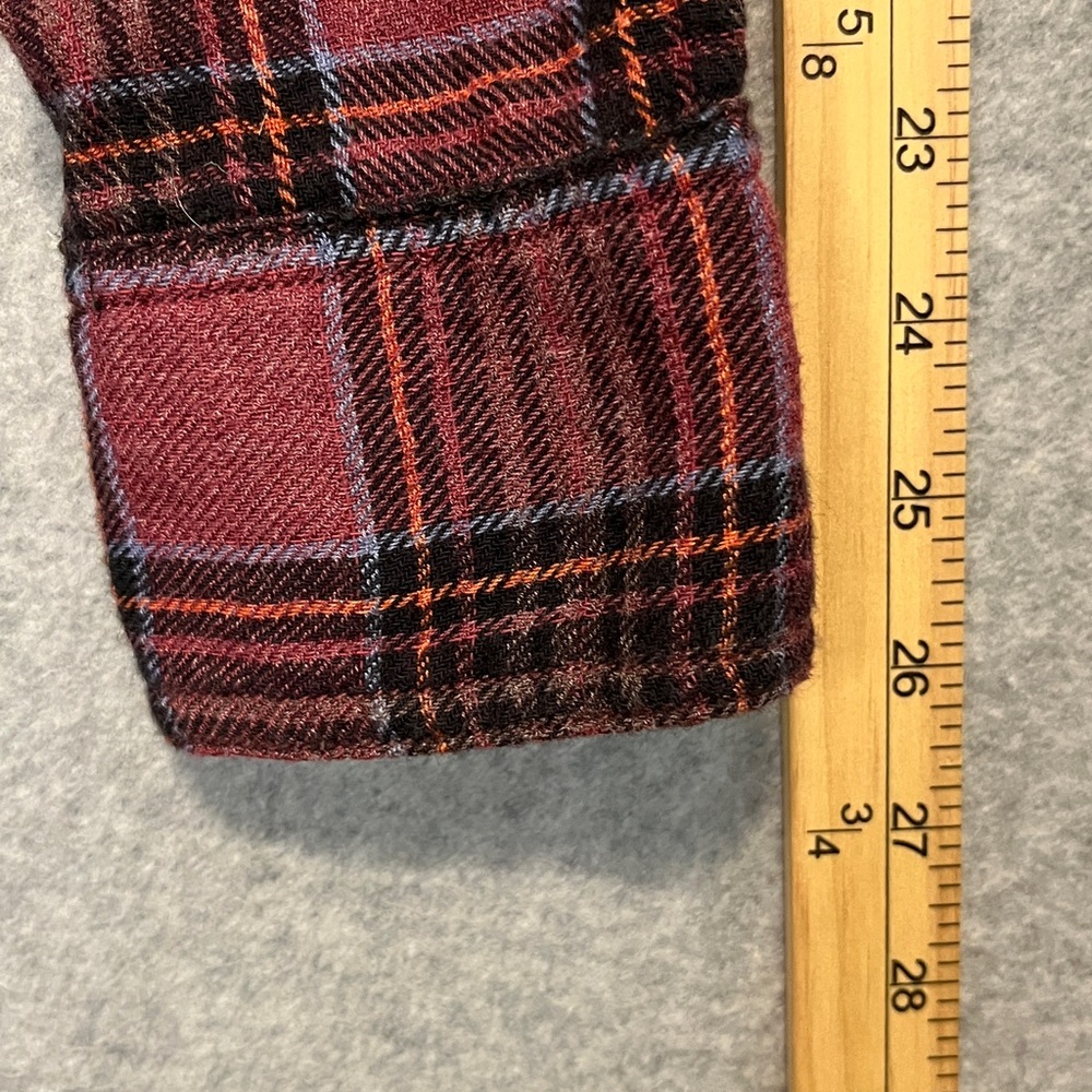 Free People Plaid Flannel Shirt Cotton Wool Blend Long Sleeve Gathered Yoke - Picture 9 of 9